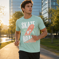 T-shirt personnalisé JNEI avec impression DTF, 150 g/m², séchage rapide, respirant, col rond, pour les commandes de logos de marque