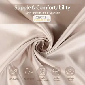 Luxury 2-Pack Mulberry Silk Satin Pillowcase Soft Custom European Style Cushion Cover Hidden Zipper Sleeping Hotel Use