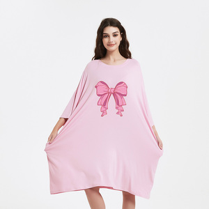 Set di Abbigliamento Estivo di Lusso per Donna <span class=keywords><strong>in</strong></span> Vendita all'Ingrosso, Camicie da <span class=keywords><strong>Notte</strong></span> Termiche <span class=keywords><strong>in</strong></span> Maglia di Bambù - Product Image 3