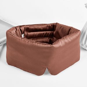 Masques oculaires de sommeil en soie de grande taille de luxe de vente chaude avec la couverture d'oeil en soie de sangle de bande magique réglable pour le voyage de sommeil - Product Image 5