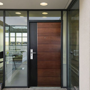 Portes en acier à grain de bois ZS avec isolation thermique et isolation phonique Portes avant et arrière en acier antivol en acier professionnel - Product Image 2