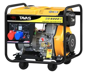 TAVAS Marke 5 kW 50 Hz 4 Räder Genuin elektrischer Start Einphasiger Diesel-Generator