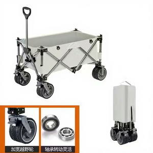 Heavy Duty Portable Collapsible Utility <b>Cart</b> Customizable Folding <b>Camping</b> Wagon for Adults Use Outdoor <b>Camping</b> Shopping Storage - Product Image 1