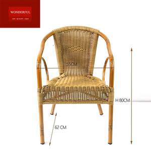 Sillas <span class=keywords><strong>de</strong></span> Mimbre/Ratán para Comedor, Silla Redonda <span class=keywords><strong>de</strong></span> Estilo Bistró Francés para Exteriores, Silla <span class=keywords><strong>de</strong></span> Jardín con Brazos <span class=keywords><strong>de</strong></span> Aluminio y Mimbre/Ratán - Product Image 4