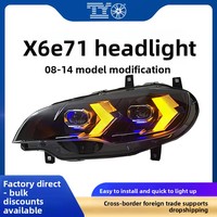 Nouvel ensemble de phares 0814 pour X6 E71 avec feux de jour LED bicolores design flèche 12V