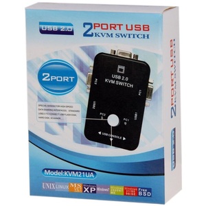 KVM <b>Switch</b> 2 Port <b>USB</b> 2.0 VGA <b>USB</b> Console PC1 PC2 Dual Computer Sharing - Product Image 6