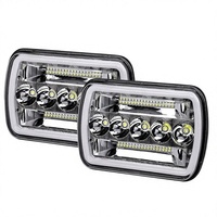Phares LED carrés 7 pouces 5x7 exclusifs transfrontaliers pour Jeep Wrangler, 12V, pour voitures et camions modifiés tout-terrain