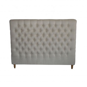 HL007 Francés Provincial Muebles Lino Abotonado King Queen Size Tapizado Madera Tufted Múltiples Colores Cama <span class=keywords><strong>Cabecero</strong></span> - Product Image 3
