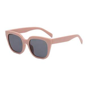 Lunettes de soleil de luxe de haute qualité, pas chères, UV400, avec logo personnalisé, monture carrée large en vert/rose, verres en PC - Product Image 1