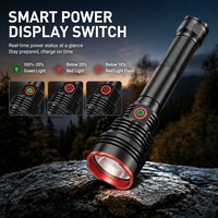 Lampe torche LED personnalisée OEM 15000 lumens, super lumineuse, robuste, grande taille, tactique, en alliage d'aluminium, étanche, rechargeable par USB, IP66
