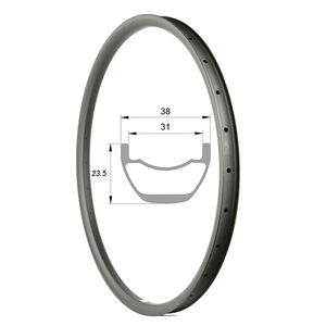Llanta de carbono para <span class=keywords><strong>bicicleta</strong></span> de montaña, llanta sin cámara de 38mm de ancho, 29er, 29 - Product Image 3
