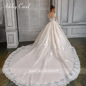 Ashley Carol princesa Vestido De Novia <span class=keywords><strong>2022</strong></span> manga larga romántico con cuentas 3D flores apliques A-Line <span class=keywords><strong>vestidos</strong></span> De Novia Vestido De Novia - Product Image 2