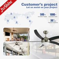 Ventilador de Techo Inteligente 1stshine de 52 Pulgadas con Control Remoto, Diseño Moderno Profesional, Eficiente, con Luz LED, Directo de Fábrica