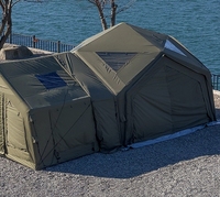 Tente gonflable personnalisée Tente à air gonflable combinée de grande taille pour la famille Tente de camping à 4 côtés connectifs Tente glamming