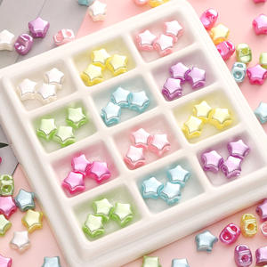 Perle acrylique cinq étoiles quatre perles en plastique faites à la main bricolage tissé Bracelet collier bijoux matériel - Product Image 1