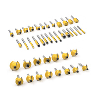 Jeu de mèches de routeur en carbure massif de 1/4 pouces, 100 pièces, Kit de mèches de routeur de façonnage de bois de haute qualité pour le bois