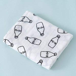 Manta Envolvente Cuadrada Pequeña de Doble Capa de Gasa de Algodón con Diseño de Dibujos Animados, Toalla de Baño para Bebé, Parasol Estampado - Product Image 5