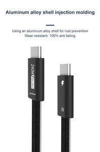 Thunderbolt <span class=keywords><strong>5</strong></span> Cáp 80gbps đa 16k hiển thị tương thích dữ liệu hai chiều 240W sạc nhanh 5A usb4 sét 4 3 dây đ<span class=keywords><strong>i</strong></span>ện thoạ<span class=keywords><strong>i</strong></span> - Product Image 3