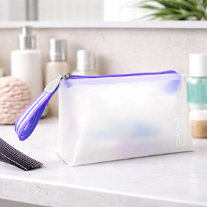 Waterproof Semi Transparent Cosmetic <b>Storage</b> Bag Case Travel-Ready Semi-Clear Pouch - Product Image 4