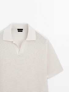 Áo Polo Nam Dệt Kim Tùy Chỉnh OEM, Áo Len Cotton Dệt Kim Lưới, Áo Len Dệt Kim Lưới Nam - Product Image 3