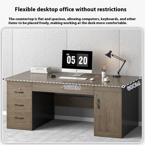 Hiện đại đơn giản rắn gỗ làm việc trạm văn phòng bàn với nhân viên tủ & Tài Chính văn phòng Ghế kết hợp máy tính để bàn Bàn máy tính - Product Image 3