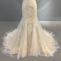 TEENYEE Boho Chic sirène chapelle train queue de poisson robes de mariée robe de gala français tulle dentelle robe de soirée de mariage