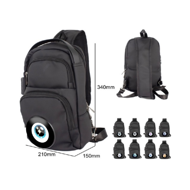 Shoulder Bag Speaker Bluetooth 5.3 Loudspeaker 10W with 1.5'' Display Touch Control 1500mAh Portable Audio Boombox