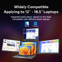 Monitor Portátil de Pantalla Cuádruple de 15.3 Pulgadas, Diseño Plegable, 1 Cable para 3 Pantallas, Conexión Flexible USB-C o USB-A con Computadoras Portátiles