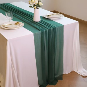 Sang trọng romancetable <span class=keywords><strong>Runner</strong></span> Bali gạc xếp li Khăn trải bàn cho tiệc cưới buổi tối khăn ăn và placemats bán buôn trang trí - Product Image 3