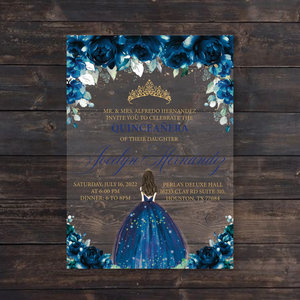 Carta di invito a nozze per festa di Quinceanera trasparente trasparente con busta - Product Image 5