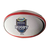 Vente directe d'usine, ballon de rugby en caoutchouc personnalisé, nouveau matériau, différentes tailles, cuir PVC, couture à la machine