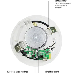 ระบบดนตรีพื้นหลังสเตอริโอ10W ลำโพงติดเพดานสำหรับบ้านโรงภาพยนตร์ BT ในร่มลำโพงติดเพดานแบบแอคทีฟ ABS