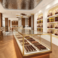 Vitrine à chocolat multifonctionnelle de luxe personnalisée avec éclairage LED, design écologique pour les magasins de détail commerciaux - Outre-mer