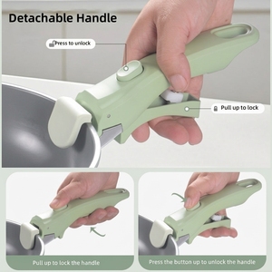 Green Ceramic Non-Stick <b>Cookware</b> <b>Set</b> with Glass Lid 5-Piece Pots and Pans for Gas and Induction Stoves - Product Image 3