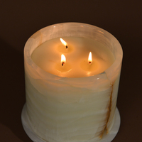 Support de bougie en onyx naturel et jade, récipient de luxe en pierre pour bougies, idéal pour la décoration de la maison, de la chambre et du salon, vente en gros