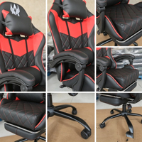 Bureaux et chaises d'ordinateur ergonomiques modernes en acier inoxydable, chaises de jeu confortables