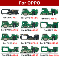 Pièces de rechange de port de charge de câble flexible de téléphone portable pour Oppo A52 A55 A93S A56 A57 A97 A58 A74 A76 A78 A95 Reno 6 Lite