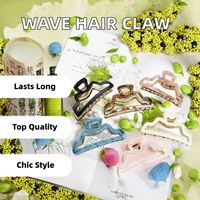 Barrette à cheveux en métal en forme de vague française, acide acétique, romantique, douce, accessoires pour cheveux pour femmes, creuse, élastique, durable, barrettes à cheveux pour filles