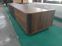 Meuble intégré HEYU Walnut Laser TV avec écran électrique ALR UST de 92 à 150 pouces pour cinéma maison 4K UHD