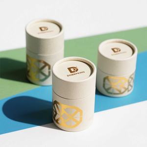 Tubo de Papel Kraft Cilíndrico de Lujo Reciclable con Impresión Multicolor para Envases de Cosméticos, Velas, Alimentos, Café y Té - Product Image 1