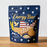 Sacs d'emballage transparents imprimés sur mesure refermables pour barres énergétiques, biscuits, en-cas, emballage alimentaire, sachets en plastique debout