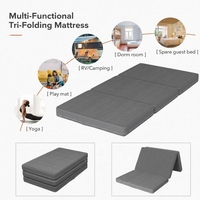 Matelas pliable Queen Size Plancher de voyage Housse amovible Compact Rangement facile Matelas pliant portable léger