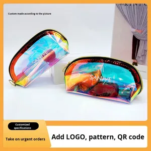 Óng ánh PVC dây kéo không thấm nước Túi mỹ phẩm trường hợp cho vệ sinh chăm sóc da tổ chức văn phòng phẩm bút chì trường hợp cho du lịch Laser <span class=keywords><strong>makeu</strong></span> - Product Image 2