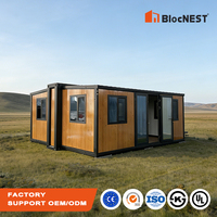 Bungalow extensible haute résistance avec cuisine et salle de bain complètes, prix direct usine, maison modulaire extensible