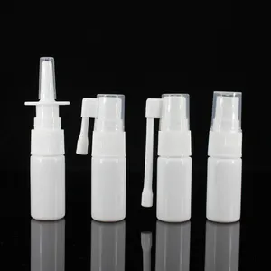 Flacon pulvérisateur en plastique PE 10ml 15ml 20ml 30ml Flacon nasal en plastique à pointe pointue anti-rhinite vide avec vaporisateur à pompe