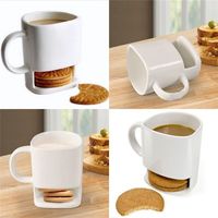 Tasse promotionnelle en céramique amusante avec porte-biscuits, poche à biscuits, tasse à café