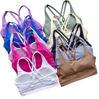 Nouveau soutien-gorge de sport double face à maintien élevé, écologique, respirant, dos croisé, antichoc, push-up, pour yoga et fitness, avec fermeture avant