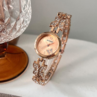 Reloj de Pulsera de Cuarzo para Mujer Butterfly, Diseño de Moda de Lujo, Resistente al Agua 30M, para Oficina y Uso Diario