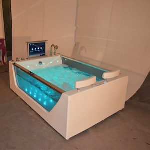 Baignoires nettoyantes en verre pour 2 personnes, <span class=keywords><strong>baignoire</strong></span> à effet cascade, pour massage sexuel libre - Product Image 3
