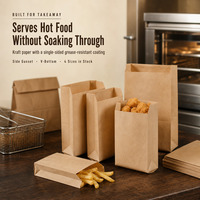 Sac en papier kraft écologique recyclé pour bougies, restauration rapide et plats à emporter, avec soufflet latéral et fond en V pour frites et poulet frit, 4 tailles